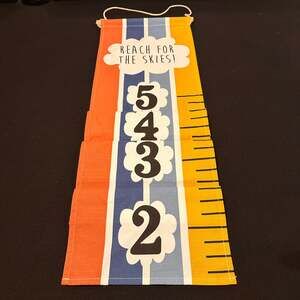 Hanging Fabric Height Chart Growth Chart for Kids Boys & Girls Clouds & Stripes